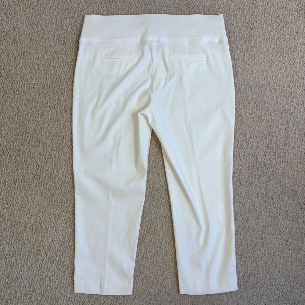 Apt. 9 Brynn White Pull On Capri Pants, Size 14 Tummy Control Summer Office - Picture 4 of 14